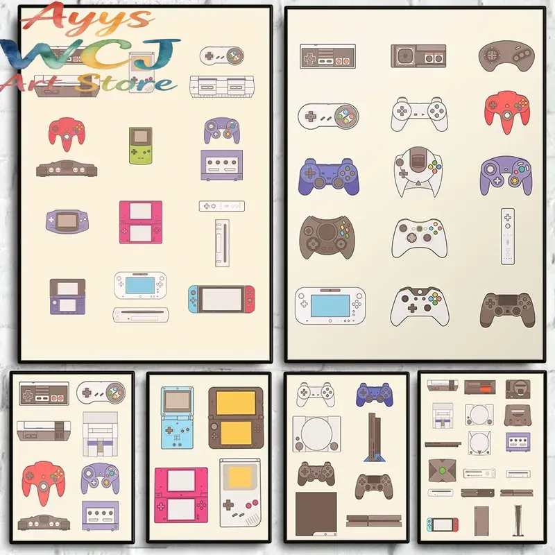 Evolution Gaming Console - Affiche murale sur toile Évolution des