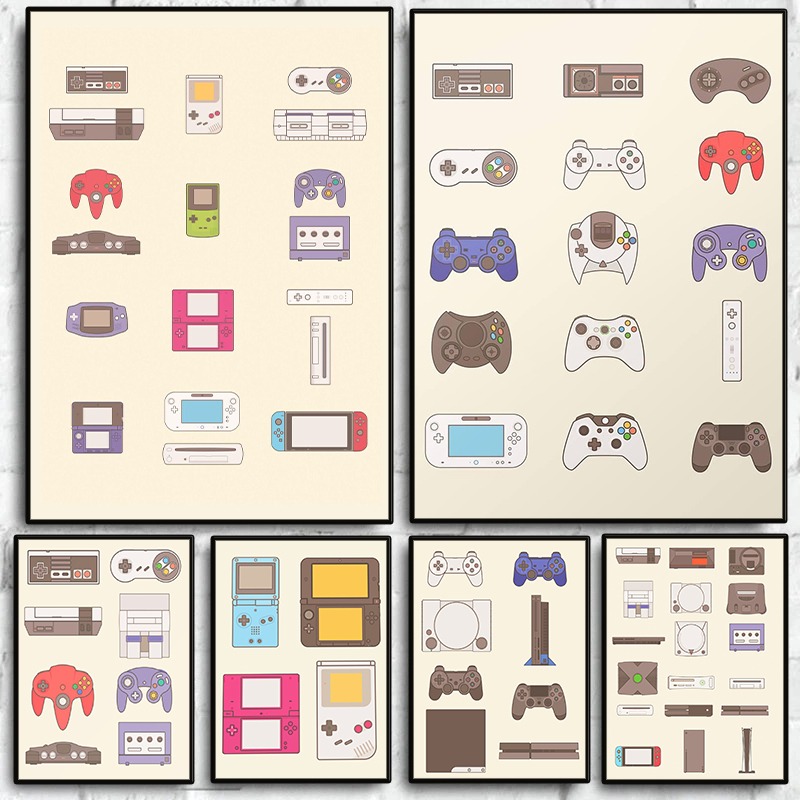 Gaming Consoles - Affiche murale sur toile « Evolution